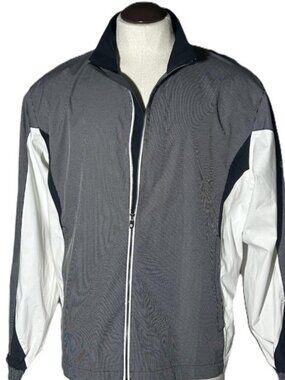 Foot Joy Golf Jacket Dry Joy Tech Hydrolite Men Roomy Large Grey Checked & White